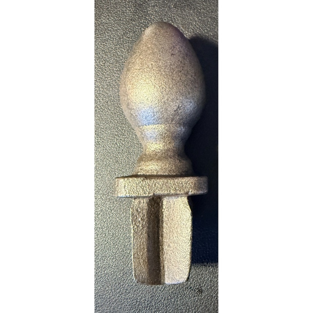 Vintage Solid Egg Cast Iron Finial Architectural Rustic Fence Topper Insert 4"